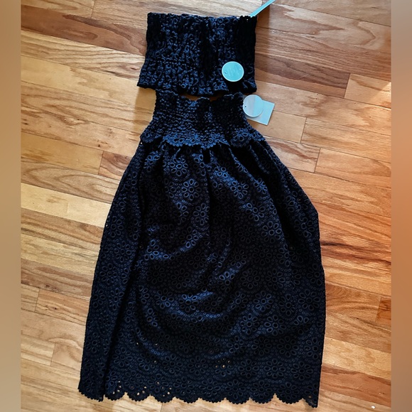 NWT Hill House Home Black Scallop Lace June Nap Top & Delphine Nap Skirt - Picture 4 of 7